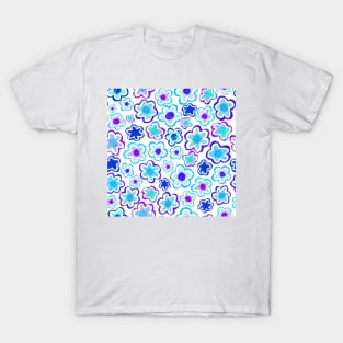 Blue and Purple Flowers T-Shirt